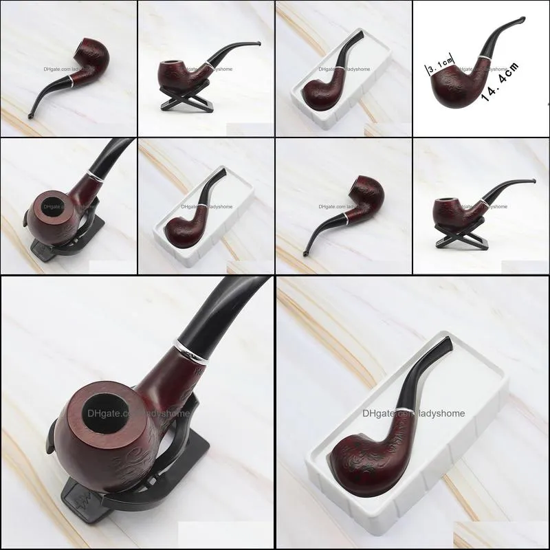 boutique tobacco pipe 705 carved wood ebony solid wood pipe manual old curved log filter tobacco pipe HWF7127