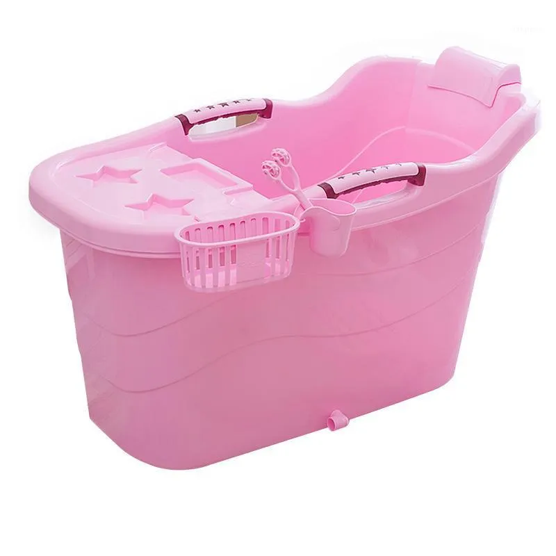 Bathing Tubs & Seats Bath Barrel Adult Household Plastic Tub Extra Large Thick Double Bathtub Reclining