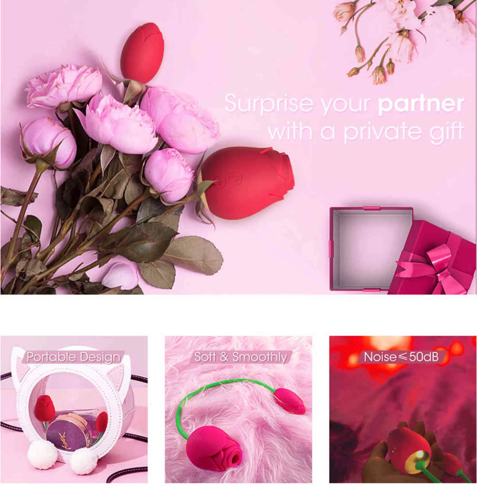 NXY Vibrators Rose Shape Clitoral Sucking Vibrator Powerful Clitoris Stimulator Vacuum Female Love Vibrating E_voghion.com