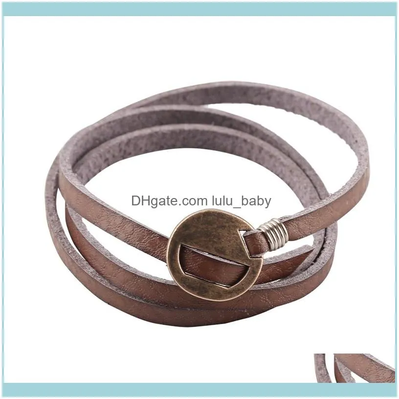 Tennis Vintage Unisex Bracelets For Men Women Multilayer Wrap Genuine Leather Adjustable Rope Punk Jewelry Lover`s Gifts1
