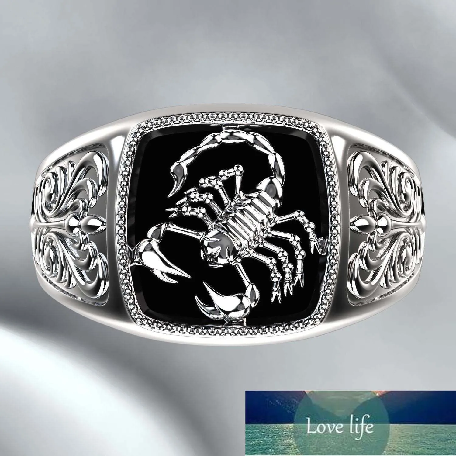 Top-Quality Gothic Punk Scorpion Man Retro Ring Scorpion Mönster Totem Ringar För Män Hip Hop Viking Smycken Bague Femme Fabrikspris Expert Design Kvalitet Senaste