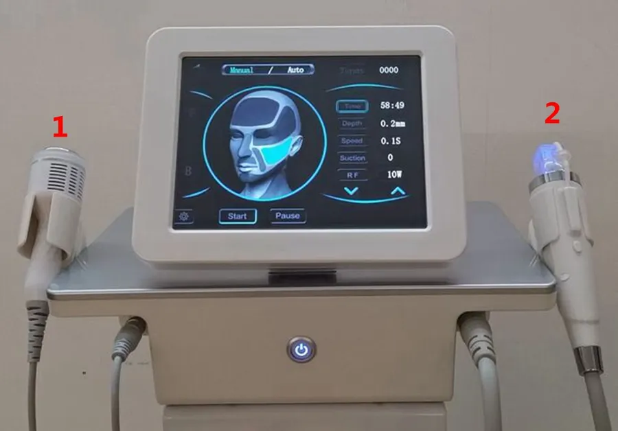 2 em 1 máquina de microagulhamento de RF fracionada Microagulhamento de radiofrequência com martelo frio Removedor de rugas, estrias e lifting facial