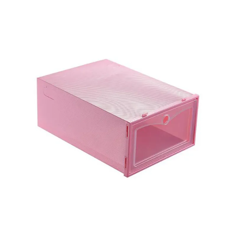 Paquete de 10 cajas de almacenamiento de zapatos, cubos organizadores  apilables de plástico transparente, tipo cajón, apertura frontal,  contenedores