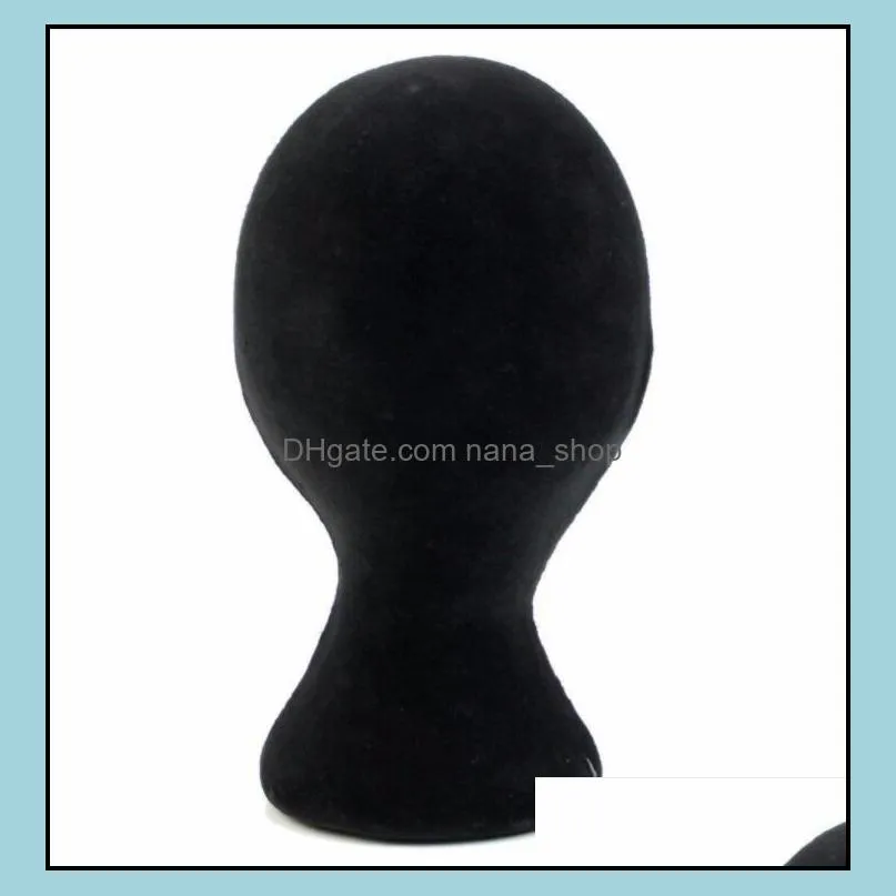 28cm Height Female Foam Mannequin Manikin Head Model Head Mould Wigs Hair Glasses Hat Display Stand Black