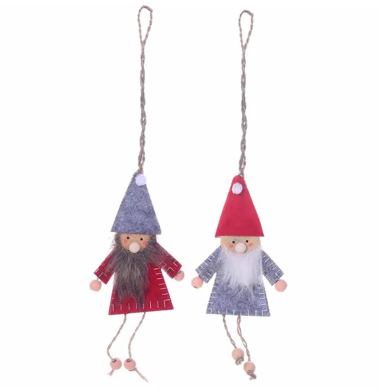 Christmas Decorations Lovely Pendant Non-woven Fabric Old Man Doll Home Garden Tree Decorative Ornament Festival Supply Kid Gift