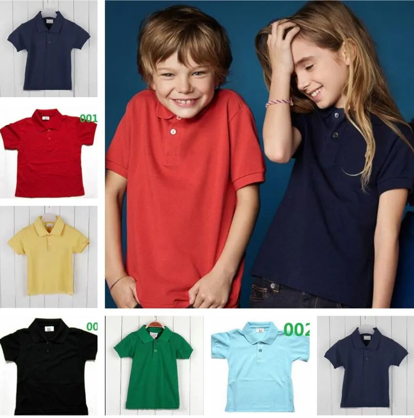 Boys and Girls Short-Sleeved T-Shirt Summer Kids Clothes Thin Section Lapel Shirt Baby Short Sleeve Top Children's Bottoming Shirts