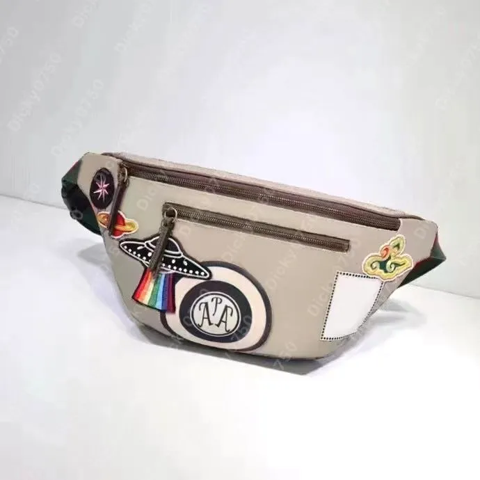 Designer Waist Bag Luxury bumbag for women Embroidery patch fanny pack special canvas Lady Kitbag embroider tiger UFO pattern Adjustable length of shoulder straps