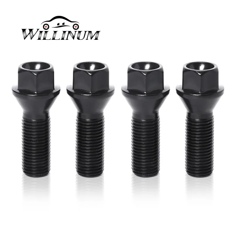 Car wheel lugs bolts for BMW f10 f11 f30 f32 e60 e90 g30 nuts stud screws M12 1.5 1.5 M14 x 1.25 black metal screw nut