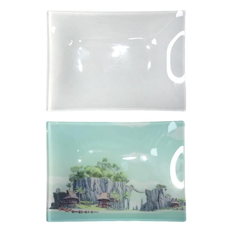 Sublimation Glass Dishes Plates Thermal Transfer Round Square Blank Plate Heat Printing Dishes Wholesale A02