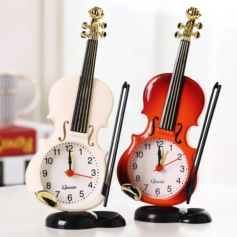Creative Musical Instrument Table Clocks Shape Desktop Living Room Decoration