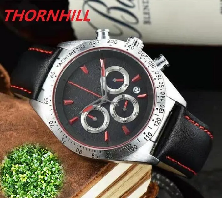 Orologio Di Lusso Men Top Brand Watch 40mm Högkvalitativa Multifunktionella Klockor Kvarts Kronograf Movement Mens Sport Armbandsur