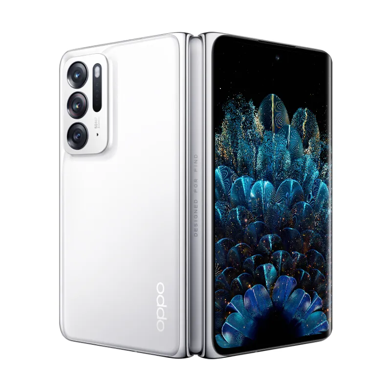 원래 OPPO 찾기 N 5G 휴대 전화 Foldable 8GB RAM 256GB ROM Octa Core Snapdragon 888 Android 7.1 "AMOLED 접힌 화면 50MP NFC 페이스 ID 지문 스마트 핸드폰