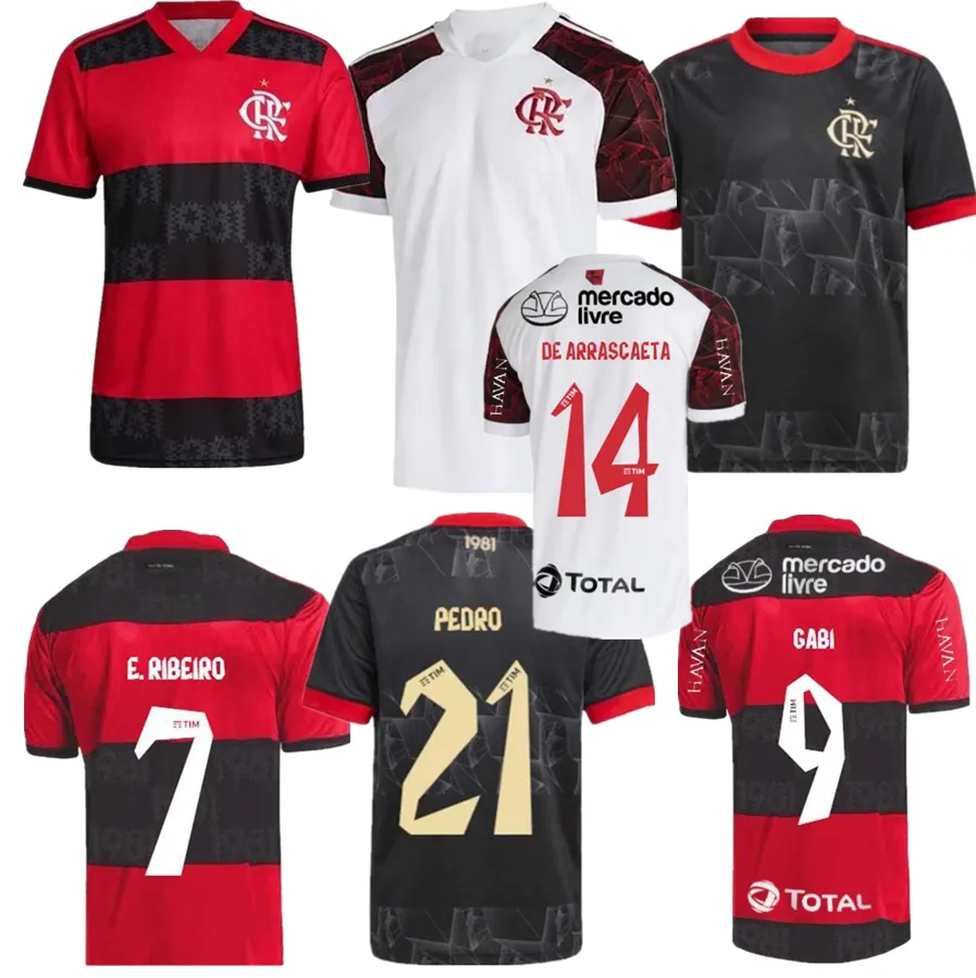 21/22 Flamengo Soccer Jersey 2021 Home GERSON GABI DIEGO E. RIBEIRO ...