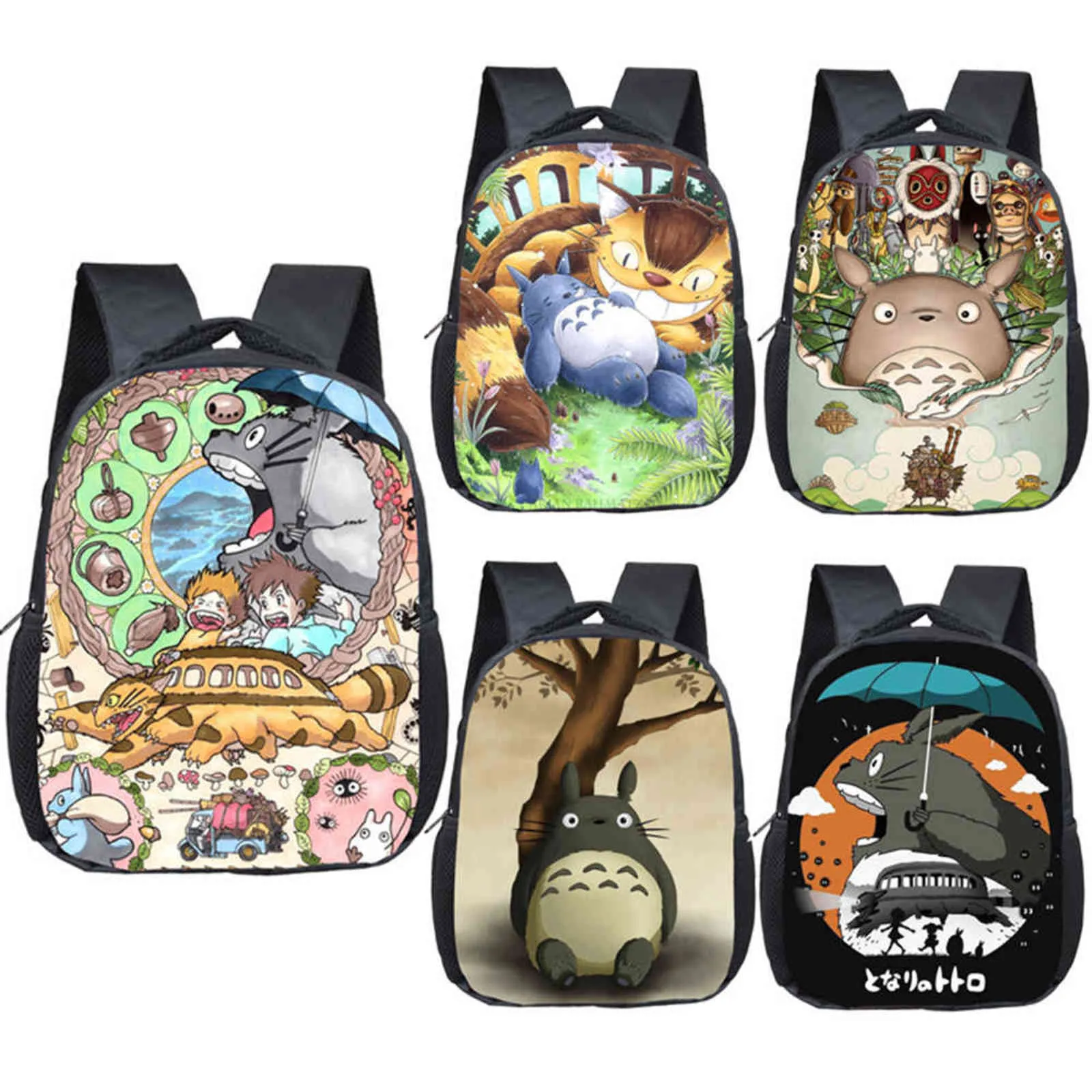 Anime Totoro zaino sacchetti di scuola per bambini ragazzi ragazze cartone animato scuola materna zaino bambini bambino borse bookbag regalo 211110