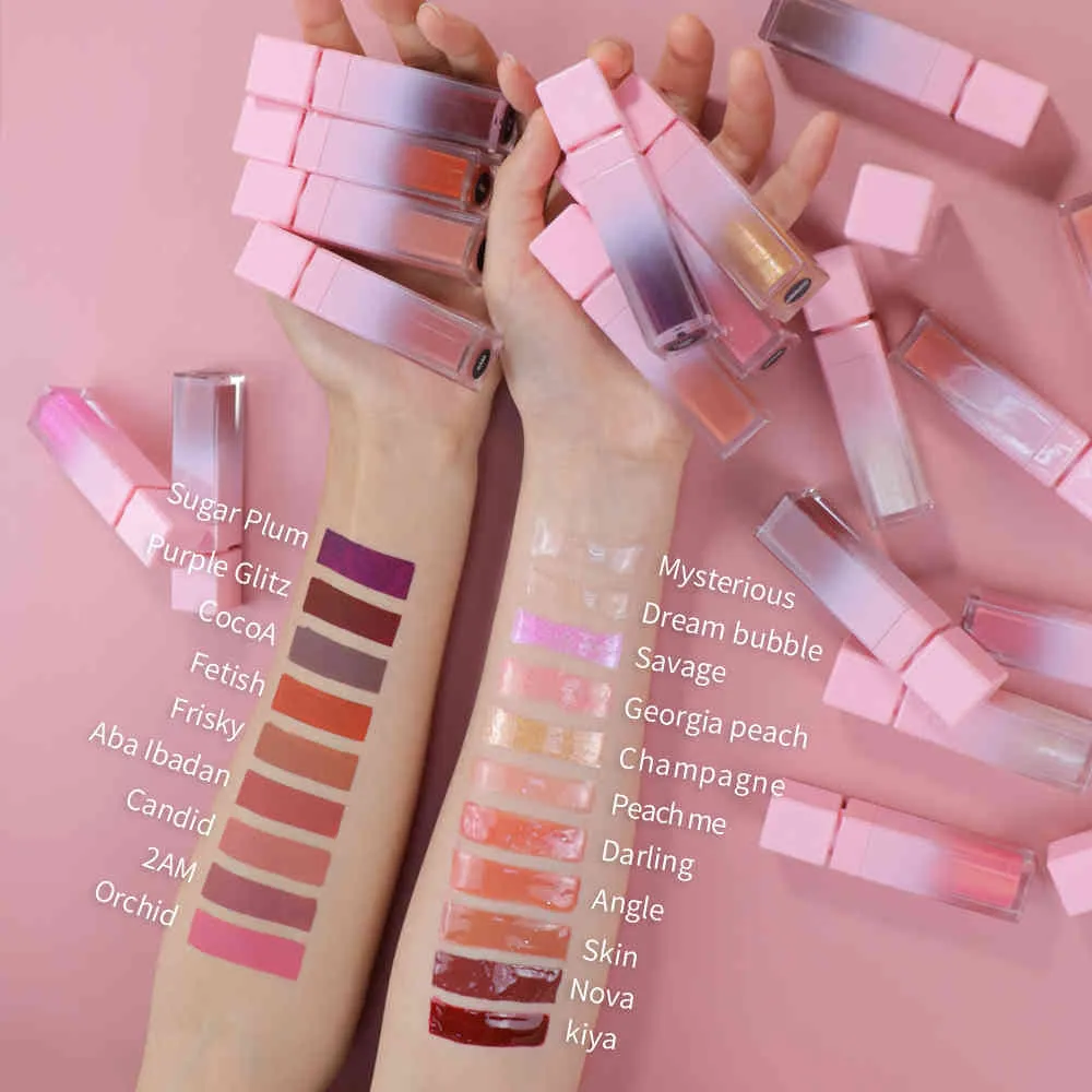 Lipgloss Private Label Großhandel Custom Matte Liquid Lippenstift Wasserdichter, langlebiger Schönheits-Make-up-Glanz