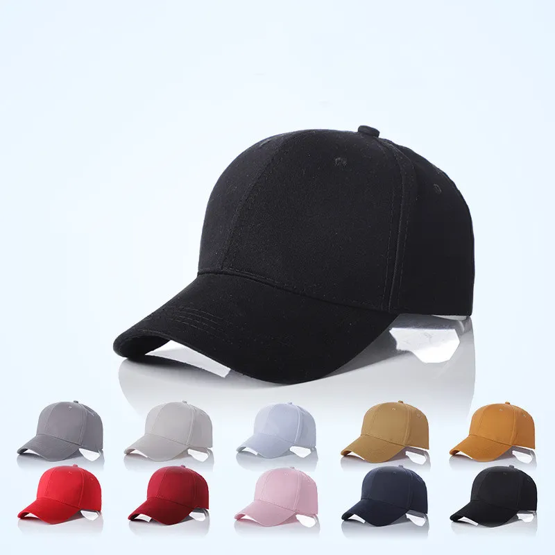 야구 모자 남성 여성 아빠 스냅 백 모자 100 % 코 튼 일반 단색 컬러 모자 조정 가능한 빈 모자