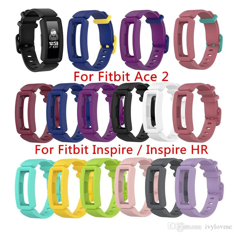 Bracelet en silicone pour Fitbit Ace 2 ACE2 Bracelet de montre souple Bracelet pour Fitbit inspire Inspire HR Kids Smartwatch Bracelet Accessoires