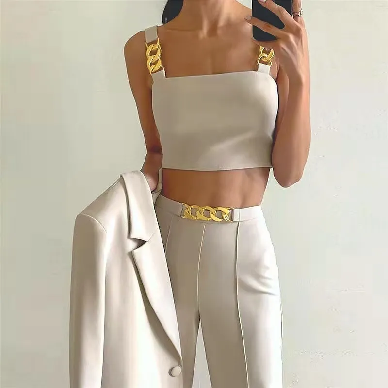 Designer Womens Sport Coat Set High Quality Crop Top And Pants For Casual  And Formal Wear From Bianvincentyg, $27.19