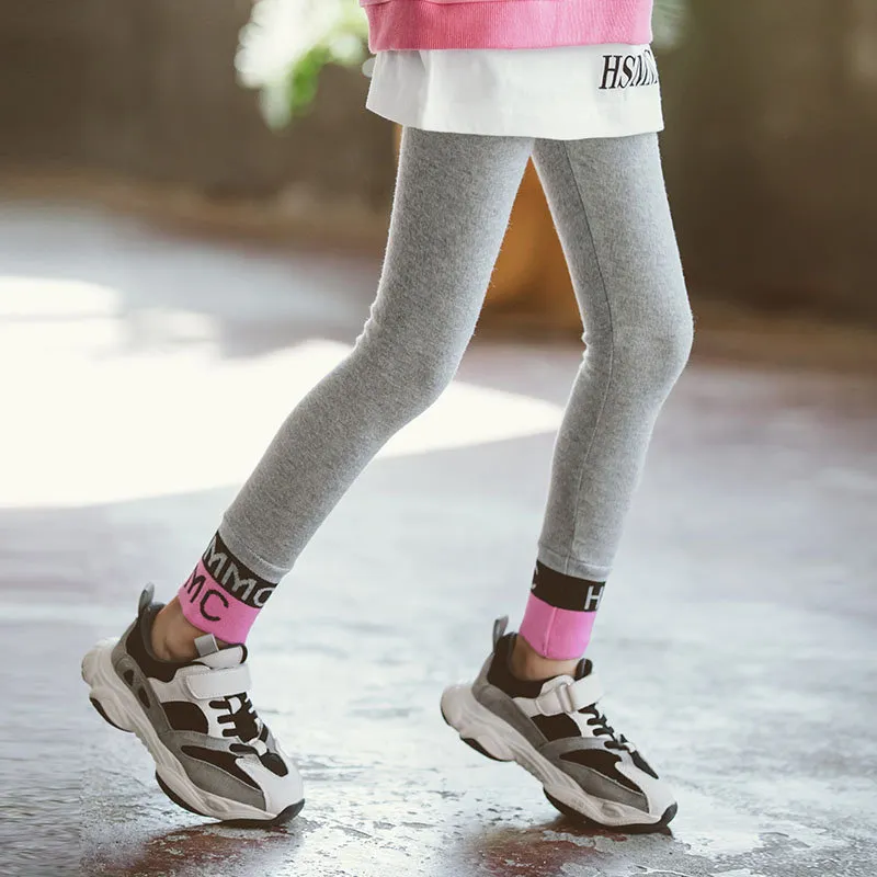Kaufe 2–12 Jahre Kinder Mädchen Plüsch warme Leggings bedruckte bequeme  elastische Hose
