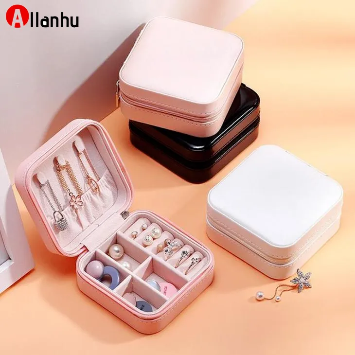 NEW! Storage Box Travel Jewelry Boxes Organizer PU Leather Display Storage Case Necklace Earrings Rings Jewelry Holder Gift Case Boxes