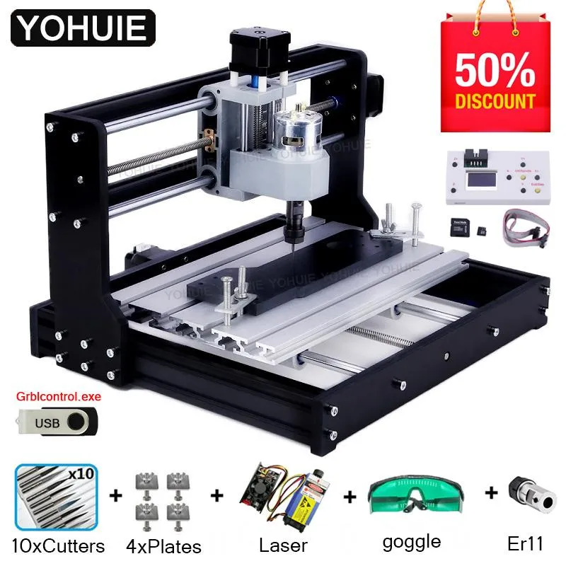 Beachining CNC 3018 Pro Laser Graveur Houten Router Machine GLL ER11 Hobby DIY Gravure voor PCB PVC Mini CNC3018