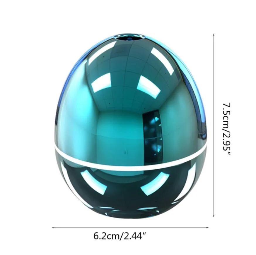 USB Mini Egg Humidifier with Colorful LED Light Portable Egg Tumbler Aroma Diffuser Auto Shut-off Humidifier for Car Home Office RRD6921