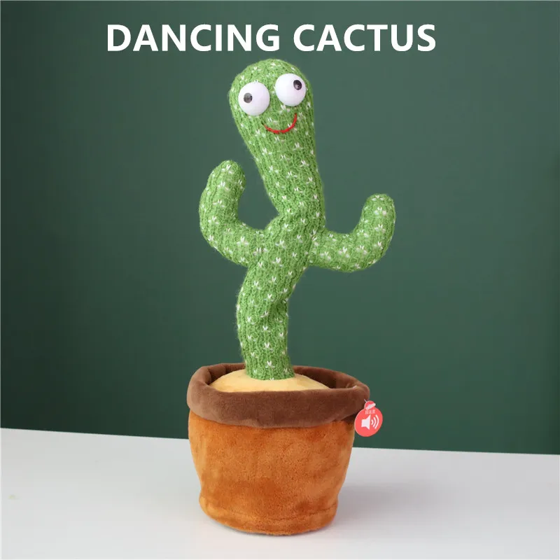 Peluche ripiene di cactus danzante adorabile da 32 cm con musica Decorazione di celebrità di giocattoli elettrici Kawaii