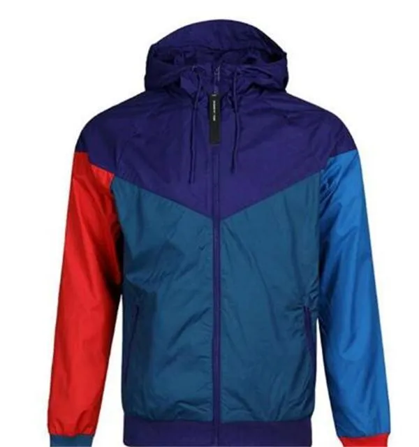 2021 hot sale Outdoor Hooded Mens Jackets Sports Windbreaker Patchwork Coats Print Zipper Hoodies Running Outwear size S-2XL NE6219