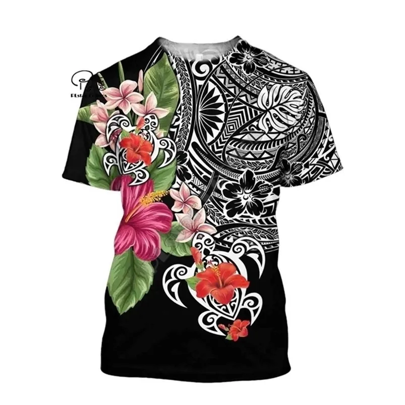 3D-gedruckte T-Shirts Kanaka Polynesian Tribal Country Kultur Harajuku Streetwear Native Frauen Männer Lustige T-Shirts Kurzarm 02 210706