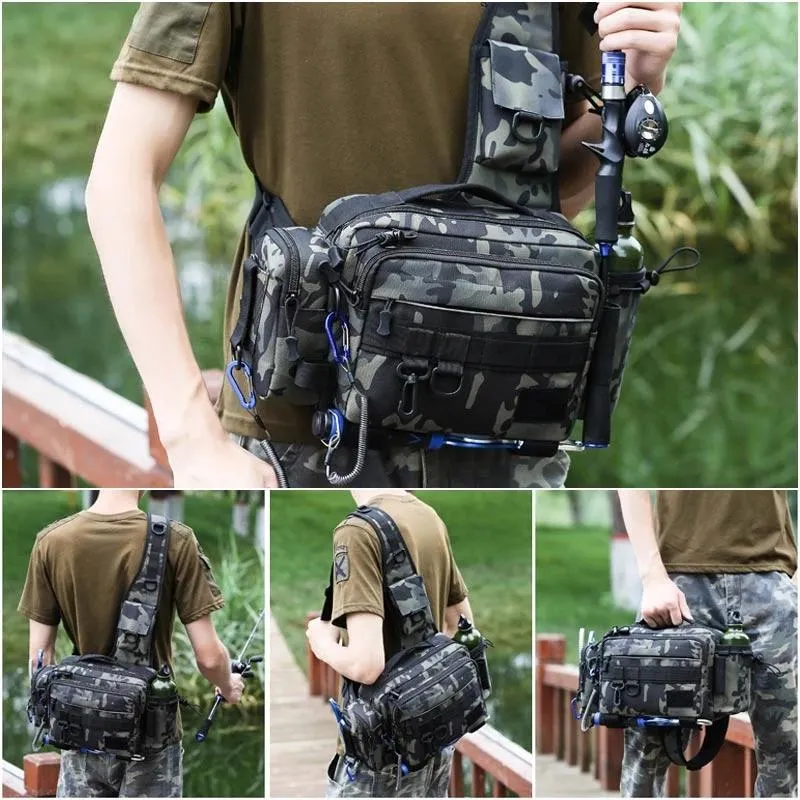 Multifunctional Tactical Fishing Belt Bag With Molle System For