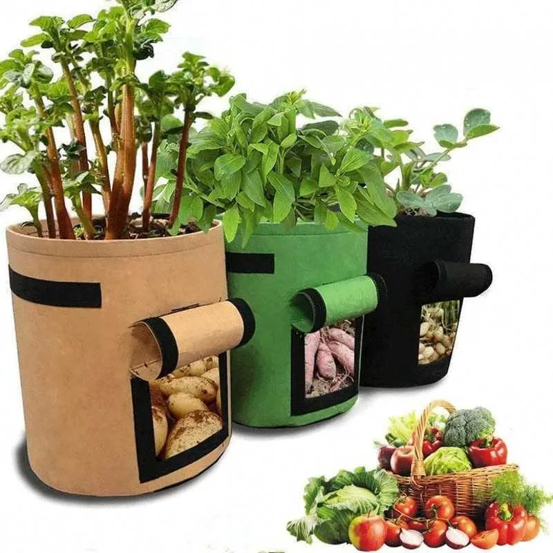 Borsa per la coltivazione delle piante Verdura Pomodoro Patate Sacchetti per piantare Serra Giardino domestico Fiore Fragola Funghi Semi Fioriera Strumenti 210615