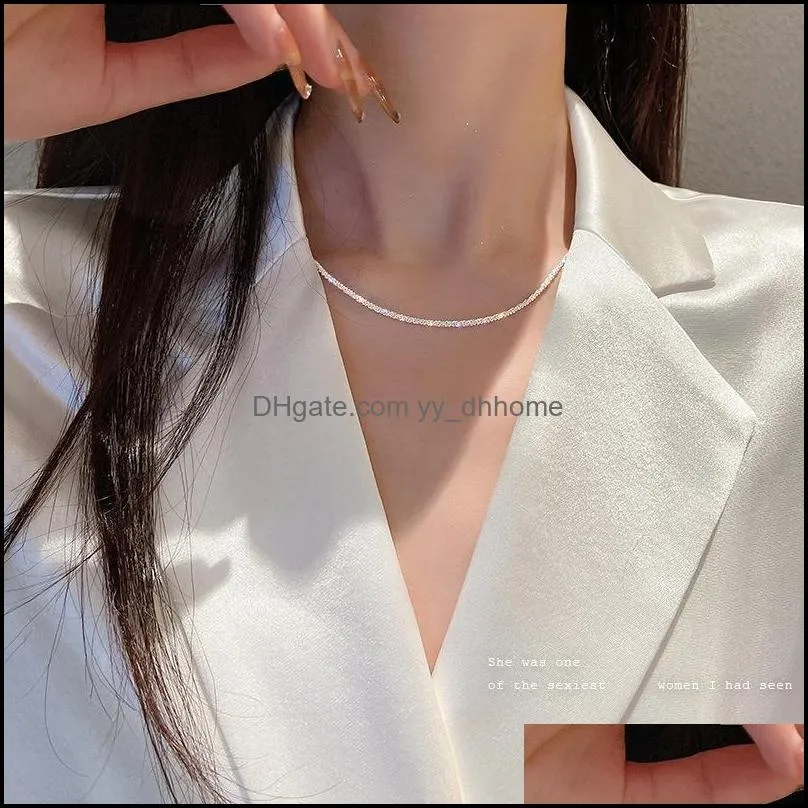Chains Sparkling Necklace Female Summer Clavicle Chain Trendy Light Luxury Niche Starry Fine Flashing