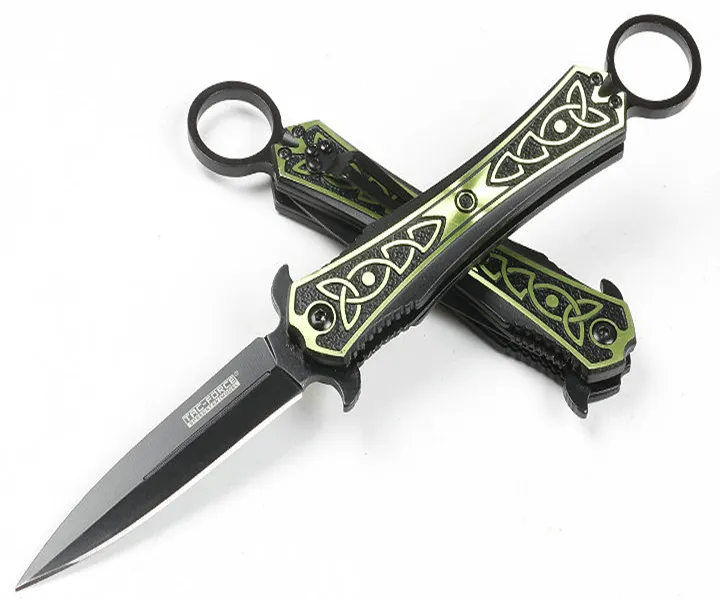 TF753 Wspomagany Szybki Nóż składany Flipper 3Cr13mov Black Black Blade Handle Outdoor EDC Kieszonkowe Noże z pudełkiem