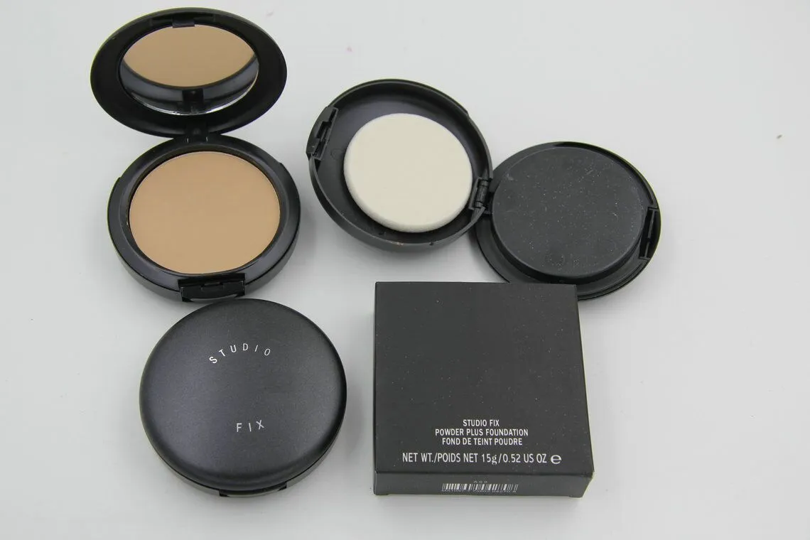 Maquillage en poudre pour le visage Plus Fond de teint naturel mat pressé Poudres pour le visage Facile à porter 15g