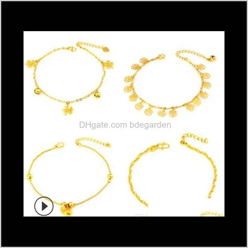 anklets for women gold color coin clovers beach anklets bare feet hot fashion free of shipping