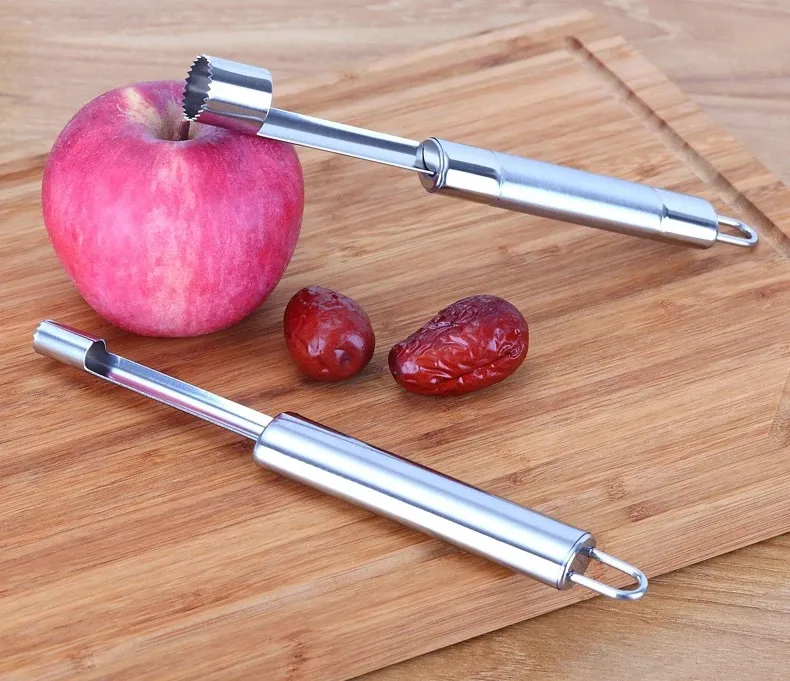 Hawthorn nut remover red date seed apple pear fruit coring tool stainless steel button fruit core cutter Tools