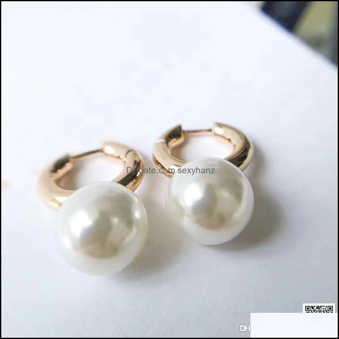 Dingle ljuskronorörhängen smycken elegant krok med pärla boll kvinnor örhänge varumärke och låda mor gåva drop leverans 2021 r1agm