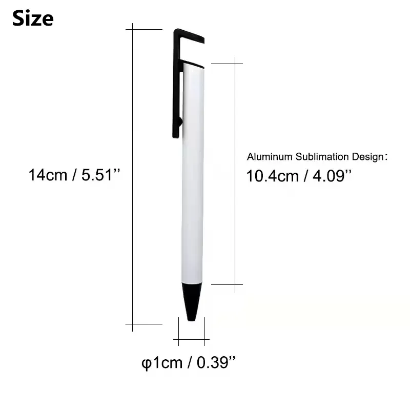 Sublimation Pens Blank Ballpoint Pen Shrink Wrap White Aluminum