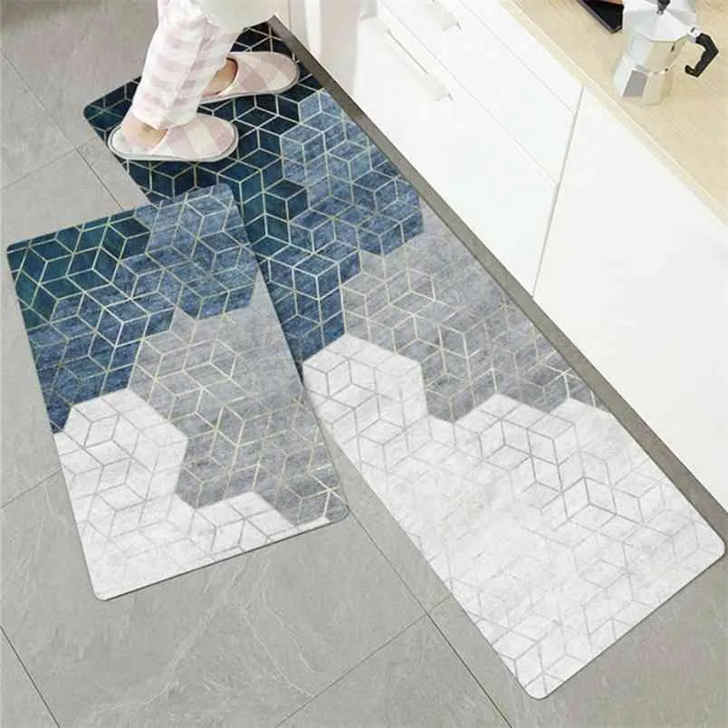 2 stks / set ins keuken mat moderne keuken tapijten lange strip ingang deuraten antislip vloer tapijt absorptie deur matten badkamer 210917