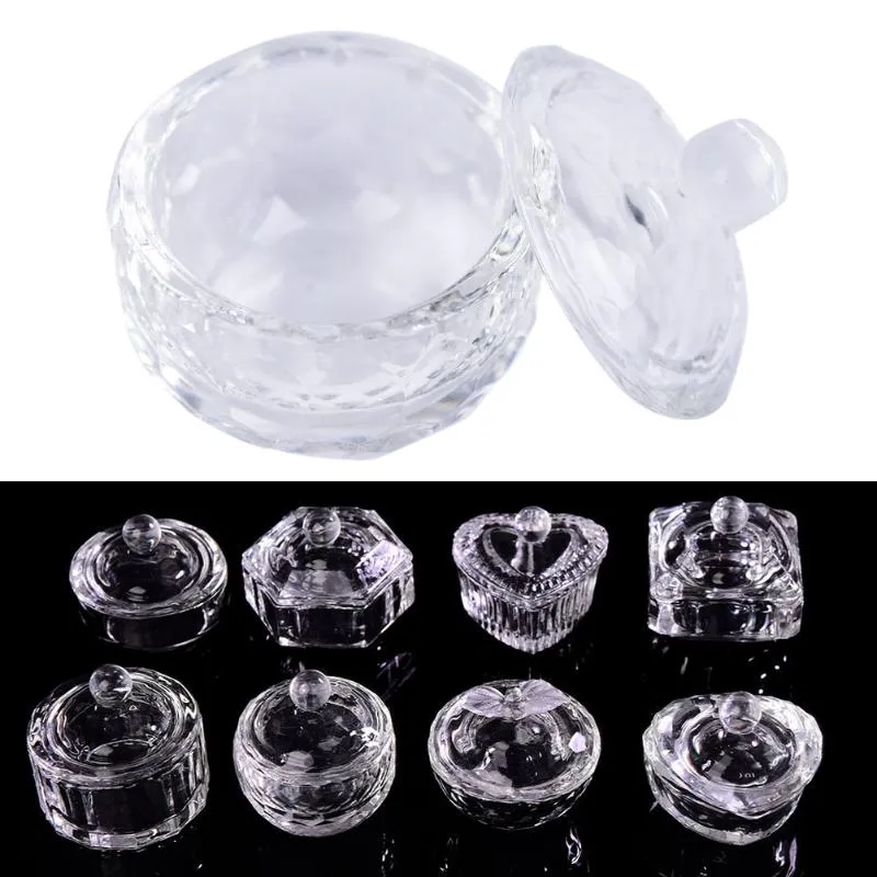 Nail Art Equipment 1PC Acrylic Powder Liquid Crystal Glass Dappen Dish Lid Bowl Cup Holder Manicure Tool For