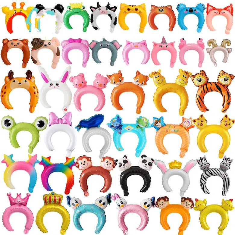 Cute headband foil balloon rabbit bear Cartoon animal balloon pink children's toys baby shower birthday party decoration