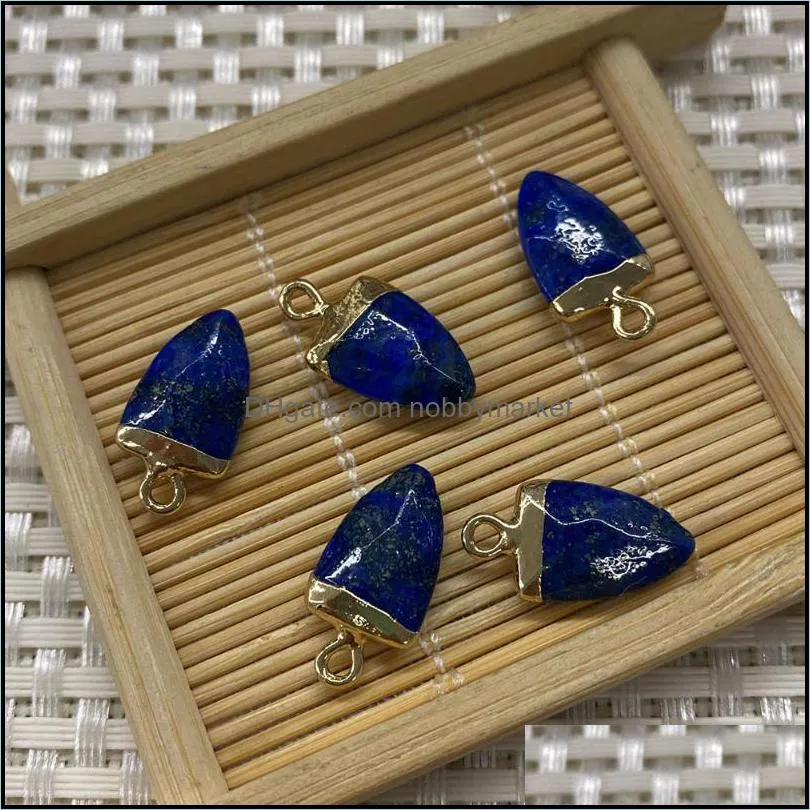 Charms Natural Stone Pendant Semi-precious Irregular Shape Amethyst 10x20mm Handmade DIY Jewelry Accessories Wholesale