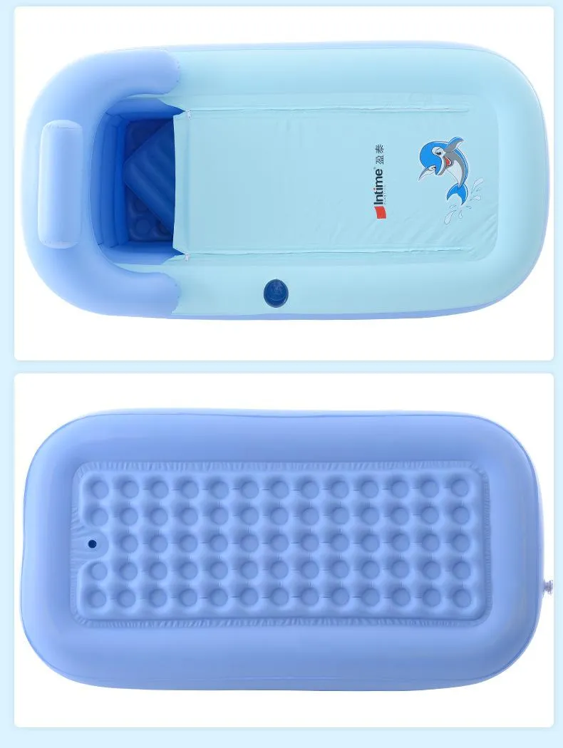 Vasca pieghevole portatile per adulti in PVC vasca da bagno gonfiabile  veloce SPA doccia calda blu