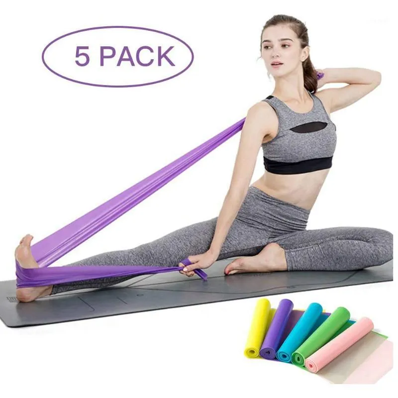 Bandes de résistance 5 couleurs TPE Fitness Bande élastique Home Gym Office Unisexe Équipement d'entraînement fonctionnel Ligues de caoutchouc pour l'exercice Mini Ban