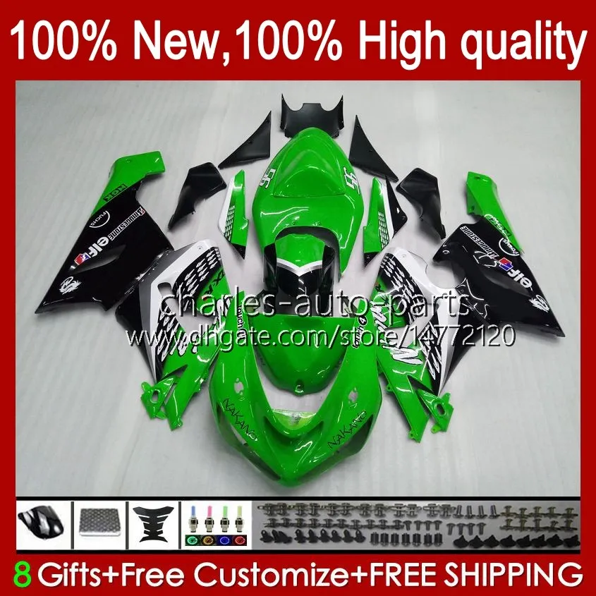 Kawasaki Ninja OEM ZX600C ZX636 ZX 6R 6 R 600 CC 05-06 BODYWORKS 7N.126 ZX-600 ZX 636 ZX-600 2006 ZX-636 600 CC ZX6R 05 06 ABSフェアリングキットファクトリーグリーン