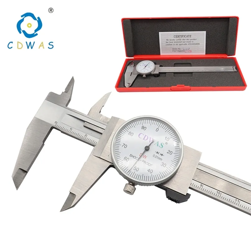 Calibro 0-150mm 0.01mm Quadrante s Strumento di misurazione metrico antiurto per industria in acciaio inossidabile ad alta precisione 210810