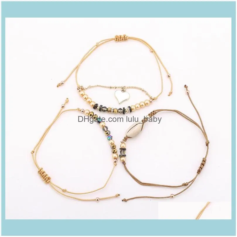 Beaded, Strands 4pcs/set Handcraft Boutique Fashion Multilayer Crystal Stone Beads Strand Bracelets Bangles Mini Measle Boho Mujer