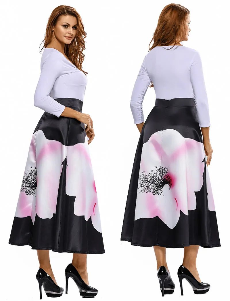 Big-Flower-Print-Black-High-Waist-Maxi-Skirt-LC65017-2-5