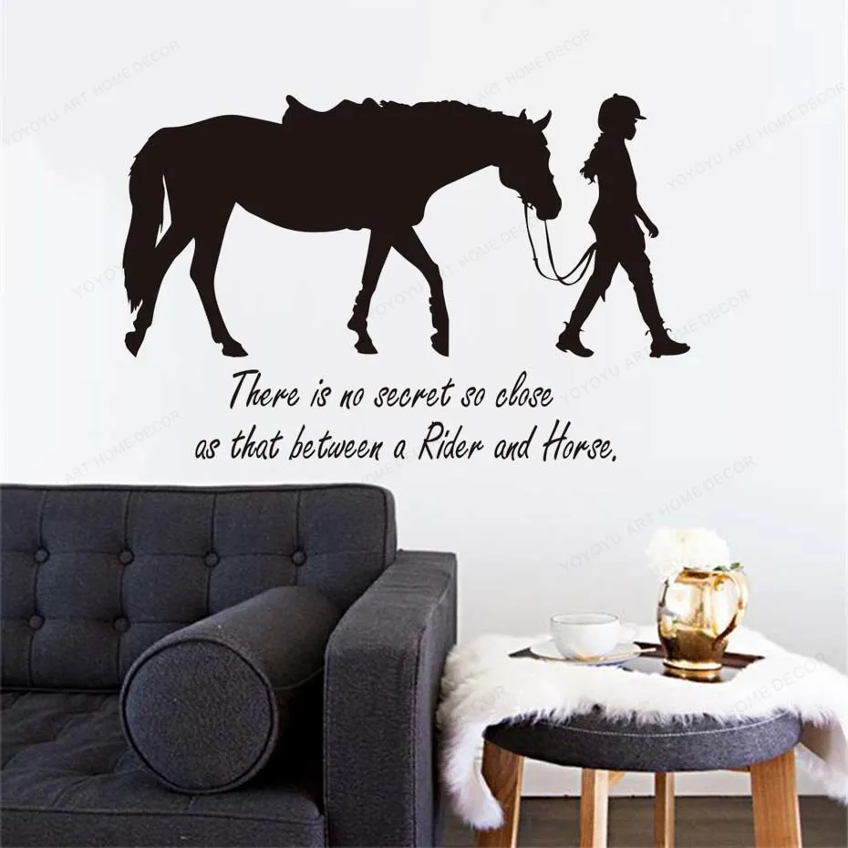No Hay Una Chica Secreta Tan Cercana Como La Que Hay Entre Un Jinete Y Un  Caballo, Calcomanía De Pared Con Cita, Pegatina De Pared De Caballo, Vinilo  JH217 210310 De 7,33 € | DHgate, image size:930x930