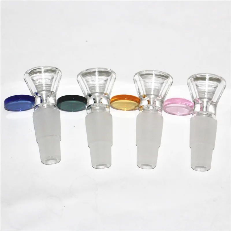 Hookah Slide Glass Bowls snowflake filter bowl Smoking Accessories with Screen Handle 14mm 18mm male 2 In 1 for Hookahs bongs water pipes Oil Rigs